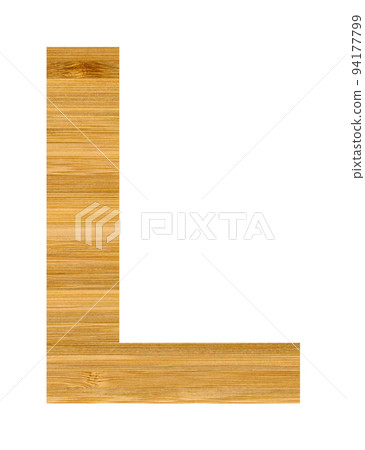 Big letter L used in English alphabet, letter L cut from wooden bamboo 94177799