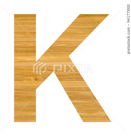 Big letter K used in English alphabet, letter K cut from wooden bamboo 94177800