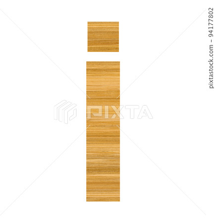 Small letter i used in English alphabet, letter i cut from wooden bamboo 94177802