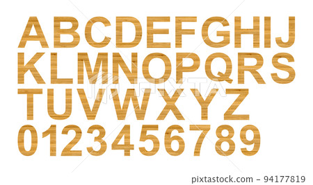 Letters and numbers cut from wooden bamboo consisting of capital letters and numbers used in the English alphabet, transparent background Letters and numbers cut from wooden bamboo consisting of capital letters and numbers used in the English alphabet, transparent background 94177819