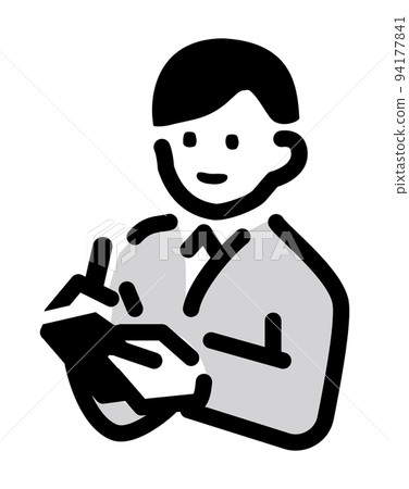 A simple illustration of a person taking notes 94177841