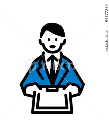 一個人出示文件的簡單插圖 一個人出示文件的簡單插圖 94177850