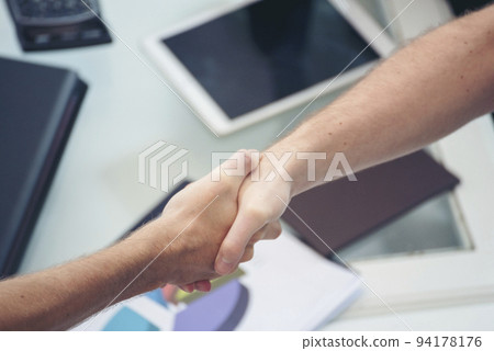 Trust Promise Concept. Honest Lawyer Partner with Professional Team make Law Business Agreement after Complete Deal. Ethics Business people handshake, touch and Respect customer to trust partnership. 94178176
