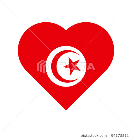 Tunisia vector flag heart on white background Tunisia vector flag heart on white background 94178211