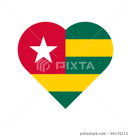 Togo vector flag heart on white background Togo vector flag heart on white background 94178213