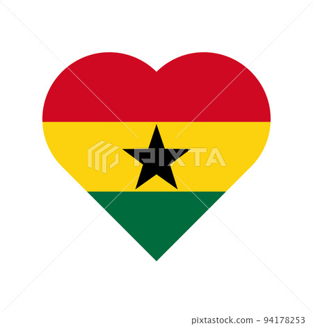 Ghana vector flag heart on white background Ghana vector flag heart on white background 94178253
