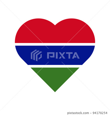 Gambia vector flag heart on white background Gambia vector flag heart on white background 94178254
