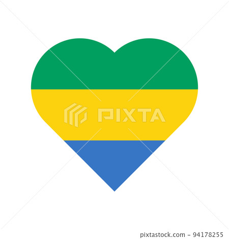 Gabon vector flag heart on white background Gabon vector flag heart on white background 94178255