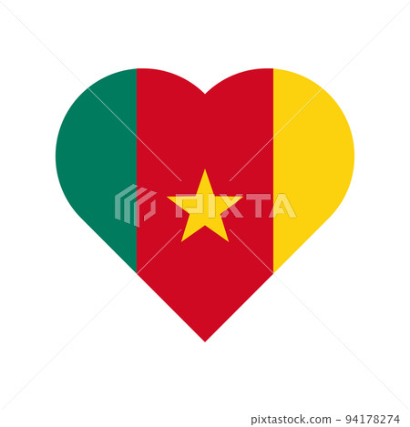 Cameroon vector flag heart on white background 94178274