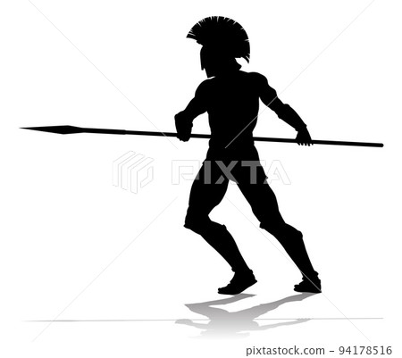 Spartan Silhouette Gladiator Trojan Greek Warrior 94178516