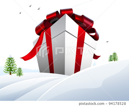 Big Gift Huge Present Box Christmas Prize Concept 94178528