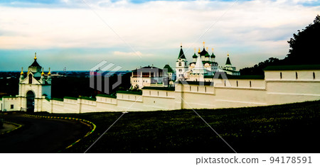 View to Orthodox Pechersky Ascension Monastery, Nizhny Novgorod, View to Orthodox Pechersky Ascension Monastery, Nizhny Novgorod, 94178591