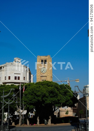 Exterior view to Clocktower an Nijmeh Square, Beirut, Lebanon Exterior view to Clocktower an Nijmeh Square, Beirut, Lebanon 94178606