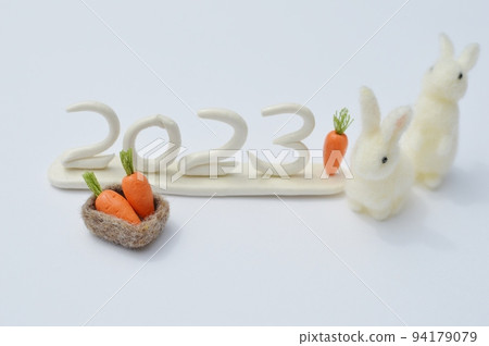 羊毛氈兔子和胡蘿蔔新年賀卡材料 羊毛氈兔子和胡蘿蔔新年賀卡材料 94179079