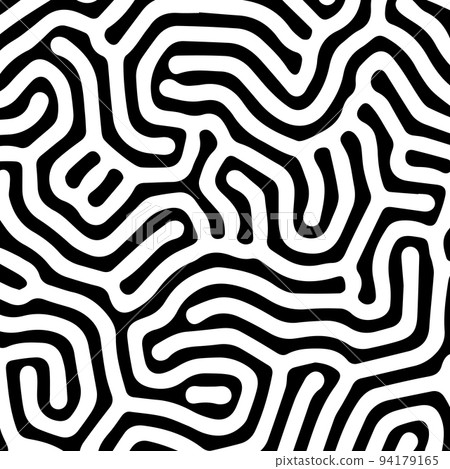 Black abstract organic Turing patern 94179165