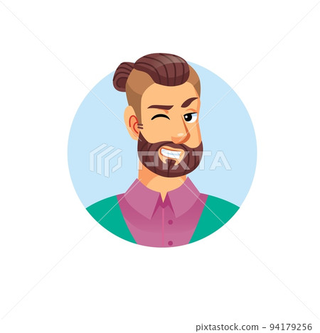 Flat cartoon hipster man avatar character,social media vector illustration concept Flat cartoon hipster man avatar character,social media vector illustration concept 94179256