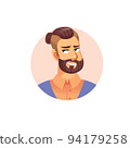 Flat cartoon hipster man avatar character,social media vector illustration concept 94179258