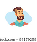 Flat cartoon hipster man avatar character,social media vector illustration concept 94179259
