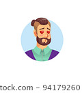 Flat cartoon hipster man avatar character,social media vector illustration concept 94179260