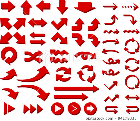 3D 實心箭頭圖標摘要集 94179333