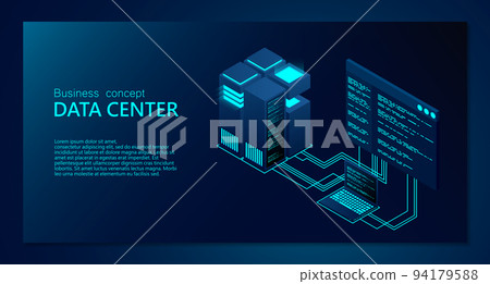 Concept of big data processing center. Isometric Data center. Isometric servers vector design. Data center Concept of big data processing center. Isometric Data center. Isometric servers vector design. Data center 94179588