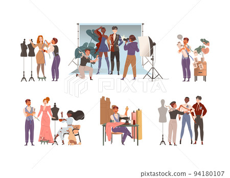 Man Fashion Designer or Tailor with Measuring... - Stock Illustration ...