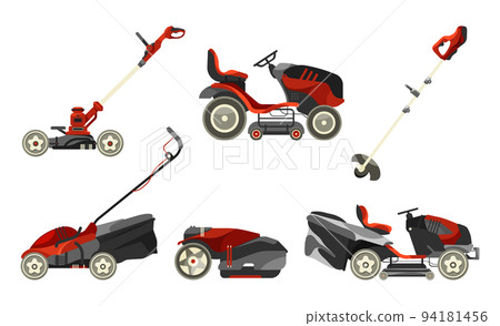 Lawn mower or mower, lawnmower vector icon set. Lawn mower or mower, lawnmower vector icon set. 94181456