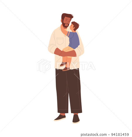 Son and father, happy family, vector illustration. Son and father, happy family, vector illustration. 94181459