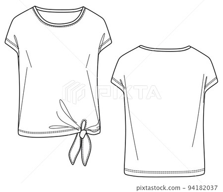 Woman blouse sketch, blouse CAD, top sketch for woman, blouse drawing, woman clothes sketch, woman appeal, top CAD, wrapped blouse sketch, top technical drawing, female flat, off-shoulder T-Shirt 94182037