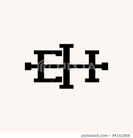 Simple and unique letter or word EH serif font with connect line on middle image graphic icon logo design abstract concept vector stock. Can be used as symbol related to initial or monogram Simple and unique letter or word EH serif font with connect line on middle image graphic icon logo design abstract concept vector stock. Can be used as symbol related to initial or monogram 94182869