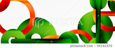 Minimal geometric abstract background. Circle, line and round shapes design. Trendy techno business template for wallpaper, banner, background or landing Minimal geometric abstract background. Circle, line and round shapes design. Trendy techno business template for wallpaper, banner, background or landing 94182870