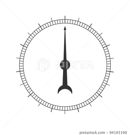 Set of round measuring scales with rotating arrows. Collection of 360 degree of barometer, compass, protractor, circular ruler tool graphic template 94183198