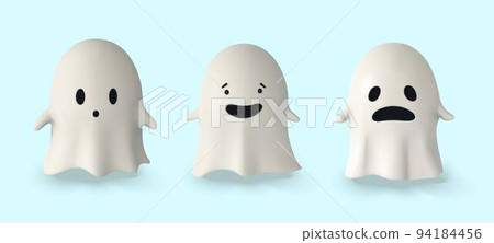 Set of Ghost. 3D illustration. Happy Halloween banner or party invitation. Vector illustration Set of Ghost. 3D illustration. Happy Halloween banner or party invitation. Vector illustration 94184456