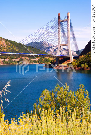 Cable-stayed bridge over reservoir of Barrios de Luna Cable-stayed bridge over reservoir of Barrios de Luna 94185364