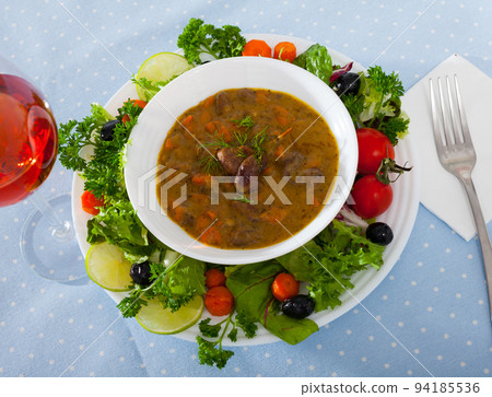 Delicious chicken hearts stew 94185536