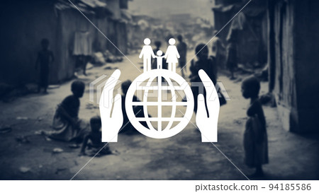 貧困和難民問題的形象 人道主義援助 SDGs 94185586