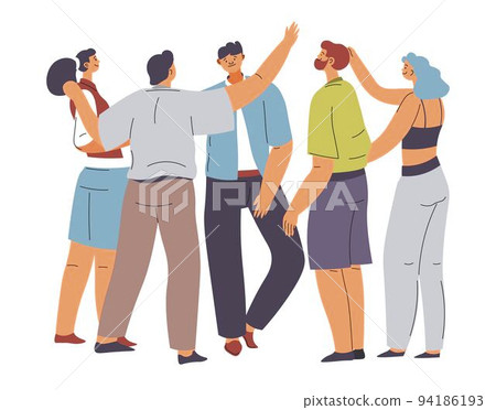 Team of young people, crowd of men and women teen 94186193