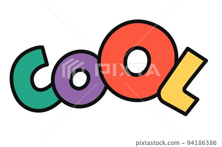 Cool sticker, text writing approval and praise 94186386