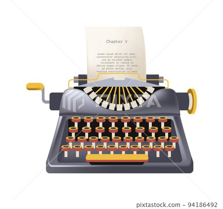 Typewriter with buttons for inputting text, print Typewriter with buttons for inputting text, print 94186492
