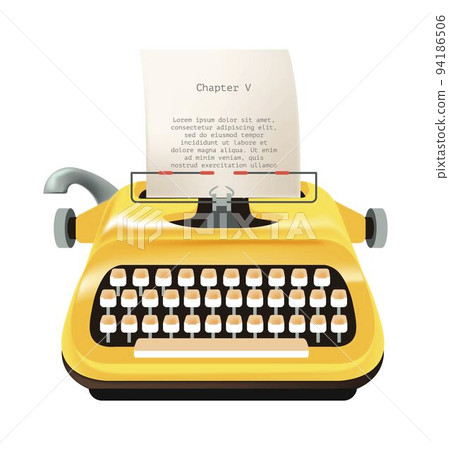 Old retro typewriter, typing and printing machine 94186506