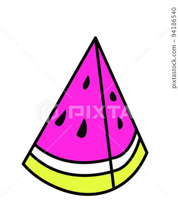 Watermelon slice with seeds, tasty fruit sticker Watermelon slice with seeds, tasty fruit sticker 94186540