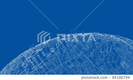 3d city sphere. Vector rendering of 3d 94186794