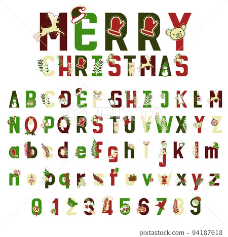 Christmas alphabet vector. Christmas alphabet vector. 94187618