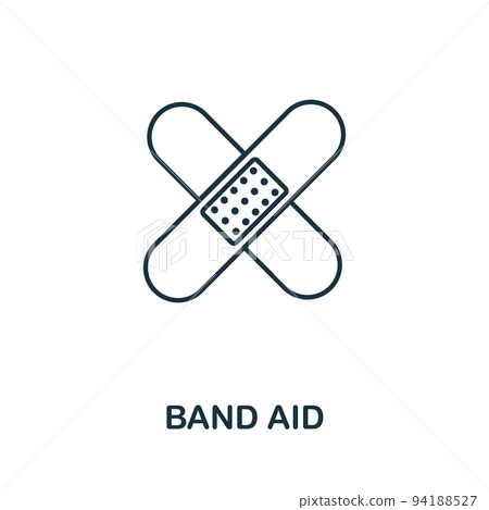 Band Aid icon. Simple element from medical services collection. Filled monochrome Band Aid icon for templates, infographics and banners Band Aid icon. Simple element from medical services collection. Filled monochrome Band Aid icon for templates, infographics and banners 94188527