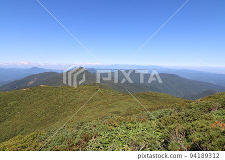View of mountains towards Fukushima from the summit of Mt. Sanbonyari in Nasu, Tochigi Prefecture View of mountains towards Fukushima from the summit of Mt. Sanbonyari in Nasu, Tochigi Prefecture 94189312