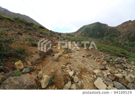 View of Mt. Asahidake from a mountain trail in Nasu, Tochigi Prefecture View of Mt. Asahidake from a mountain trail in Nasu, Tochigi Prefecture 94189529