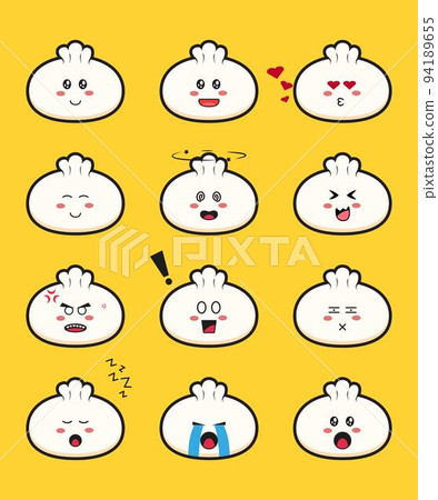 Set of cute dimsum cartoon vector icon illustration 94189655