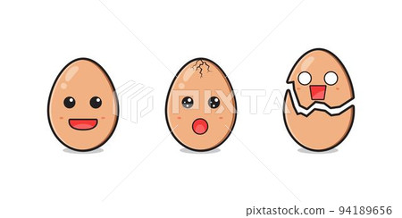 Cute egg character set cartoon icon illustration 94189656