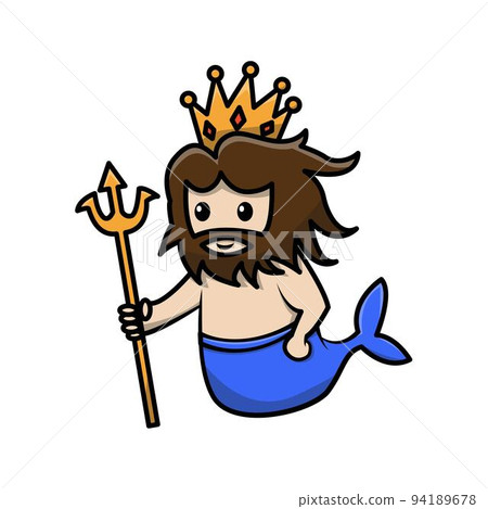 cute old poseidon mascot character cute old poseidon mascot character 94189678
