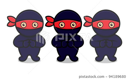 cute blue ninja mascot character make clone 94189680